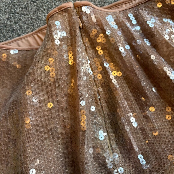 Abercrombie Champagne Tan Sequin Maxi Skirt NWT Rare Euro Exclusive Boho Luxe SP - Picture 7 of 15